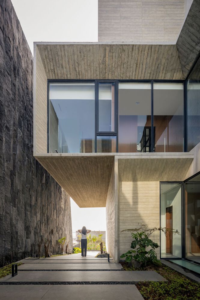 طراحی داخلی با چوب و بتن