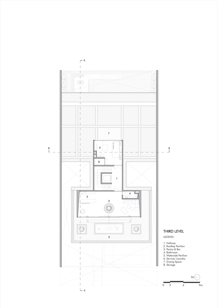 28. پلان معماری با حیاط مرکزی