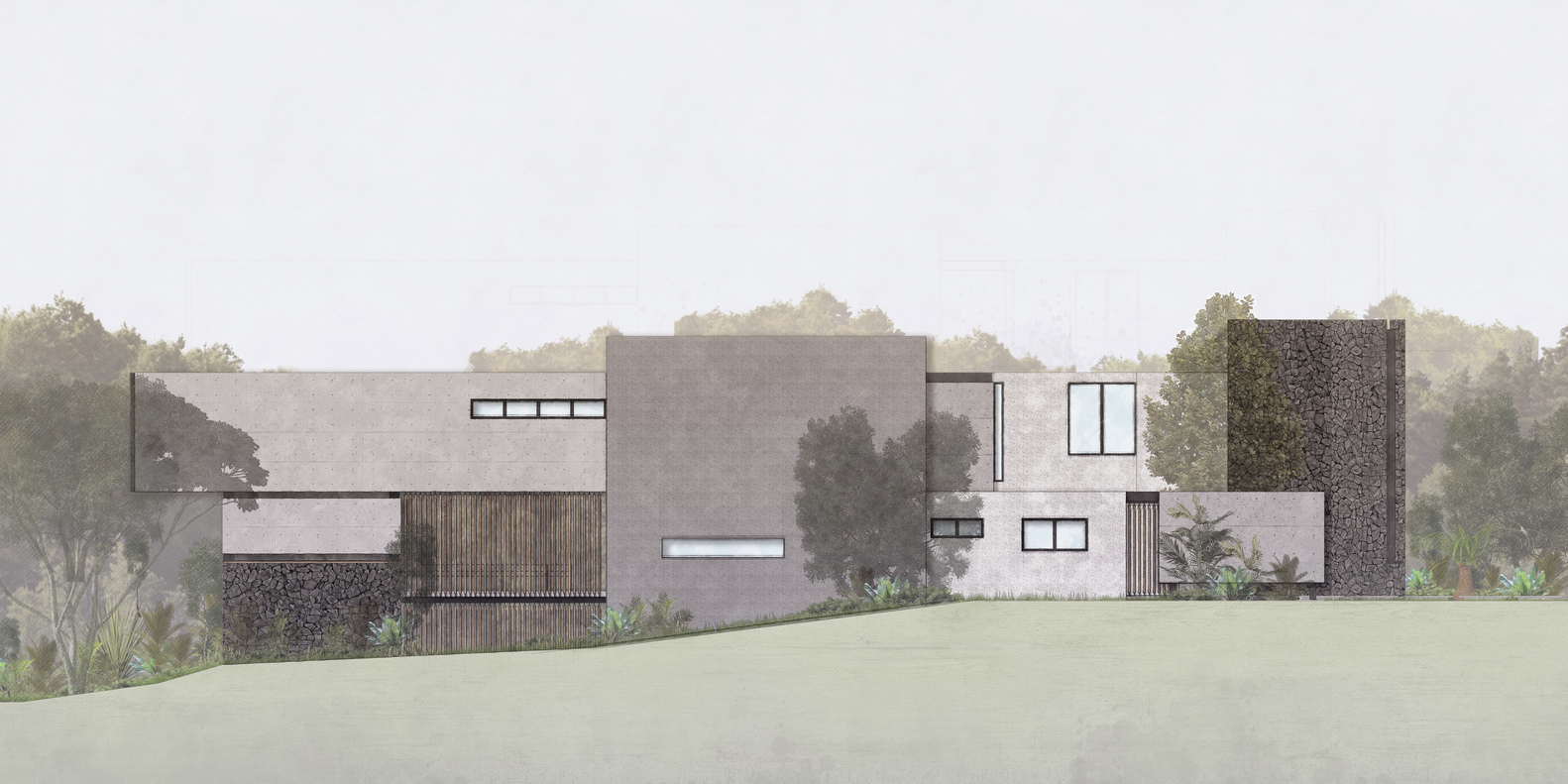 پلان طبقه بالا با اتاقخوابها