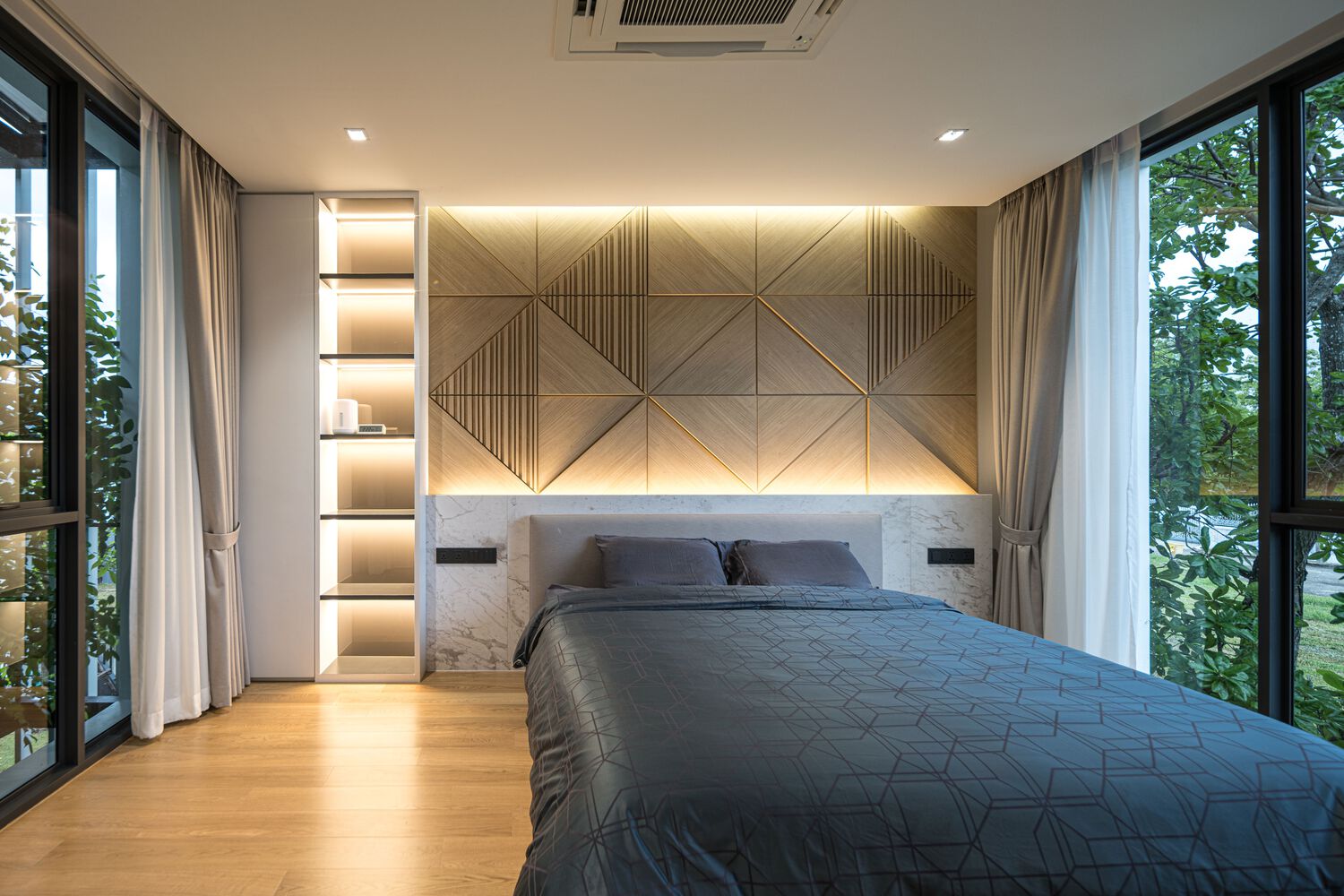 خطوط هندسی دقیق بین دو حجم