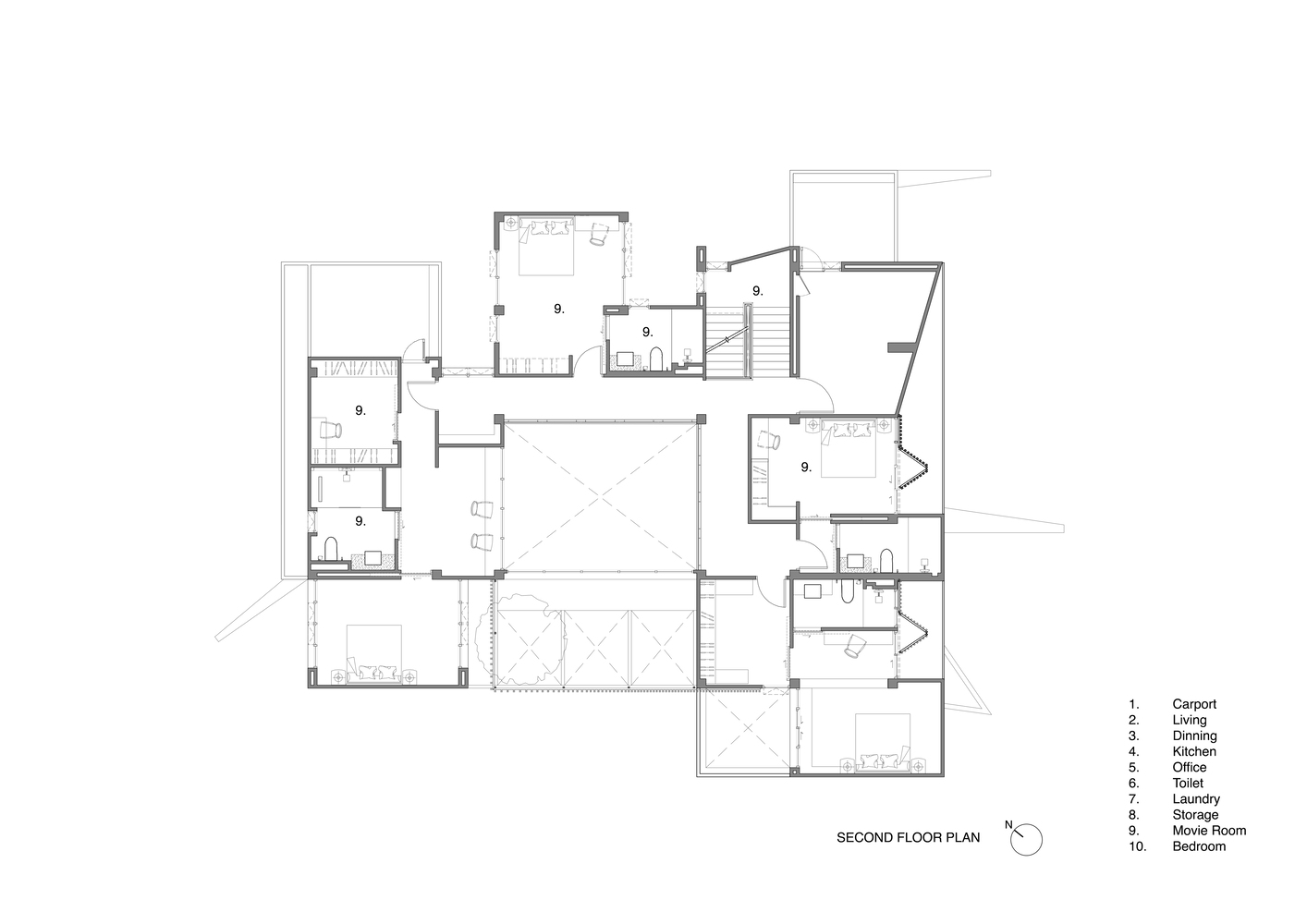 پلان همکف با فضای ناهارخوری و تراس