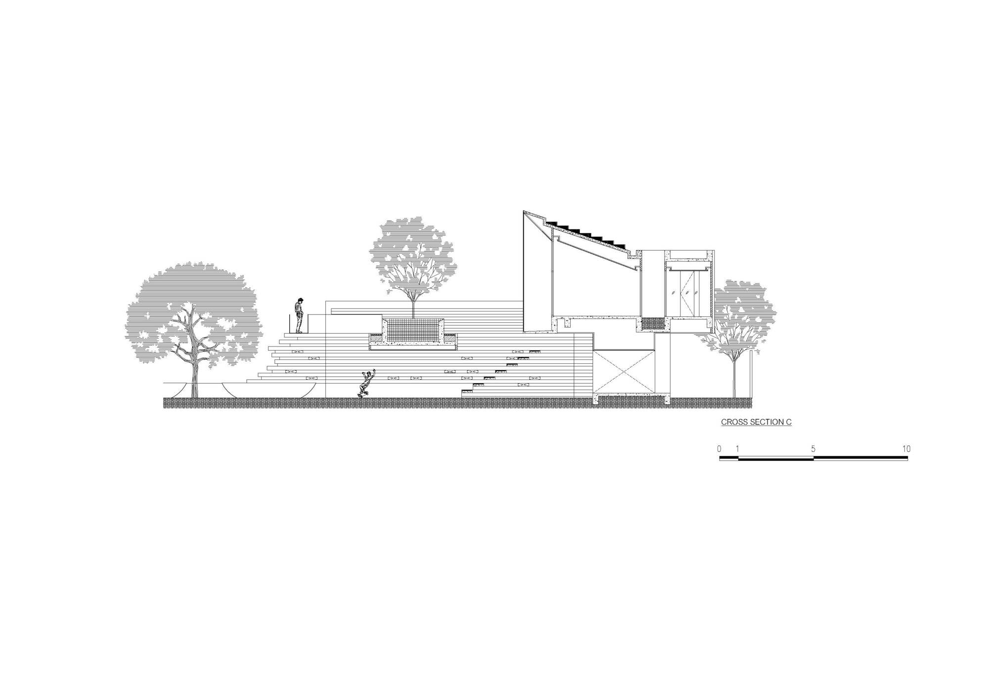 سکشن معماری ویلای لوکس مدرن