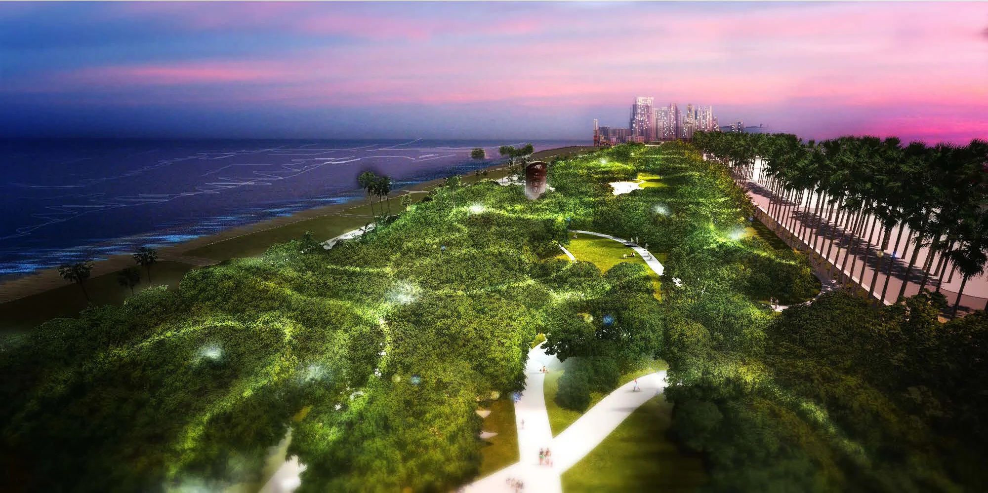 پارک ساحلی مانند پسزمینه