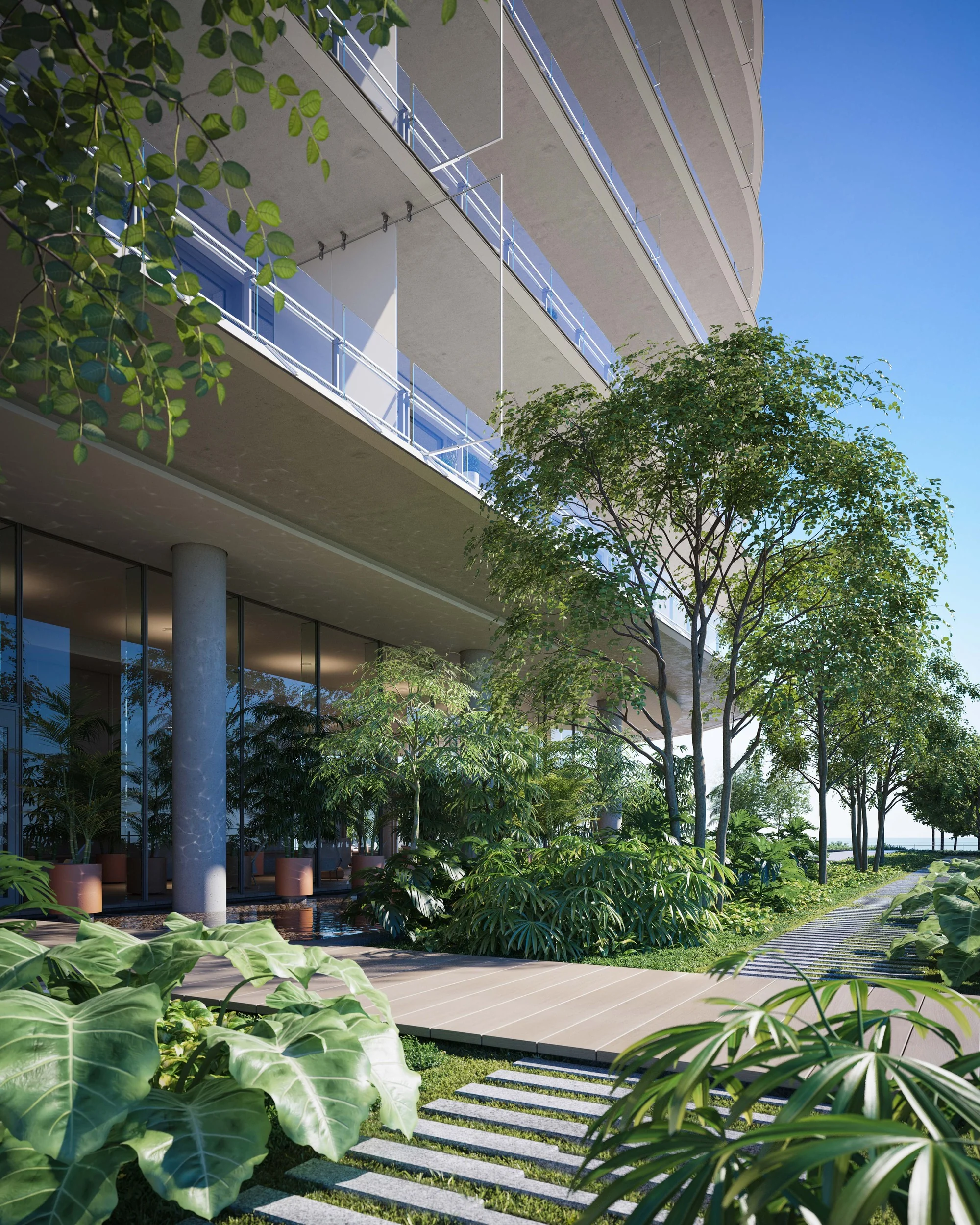 نمای شیشهای با فریم نازک