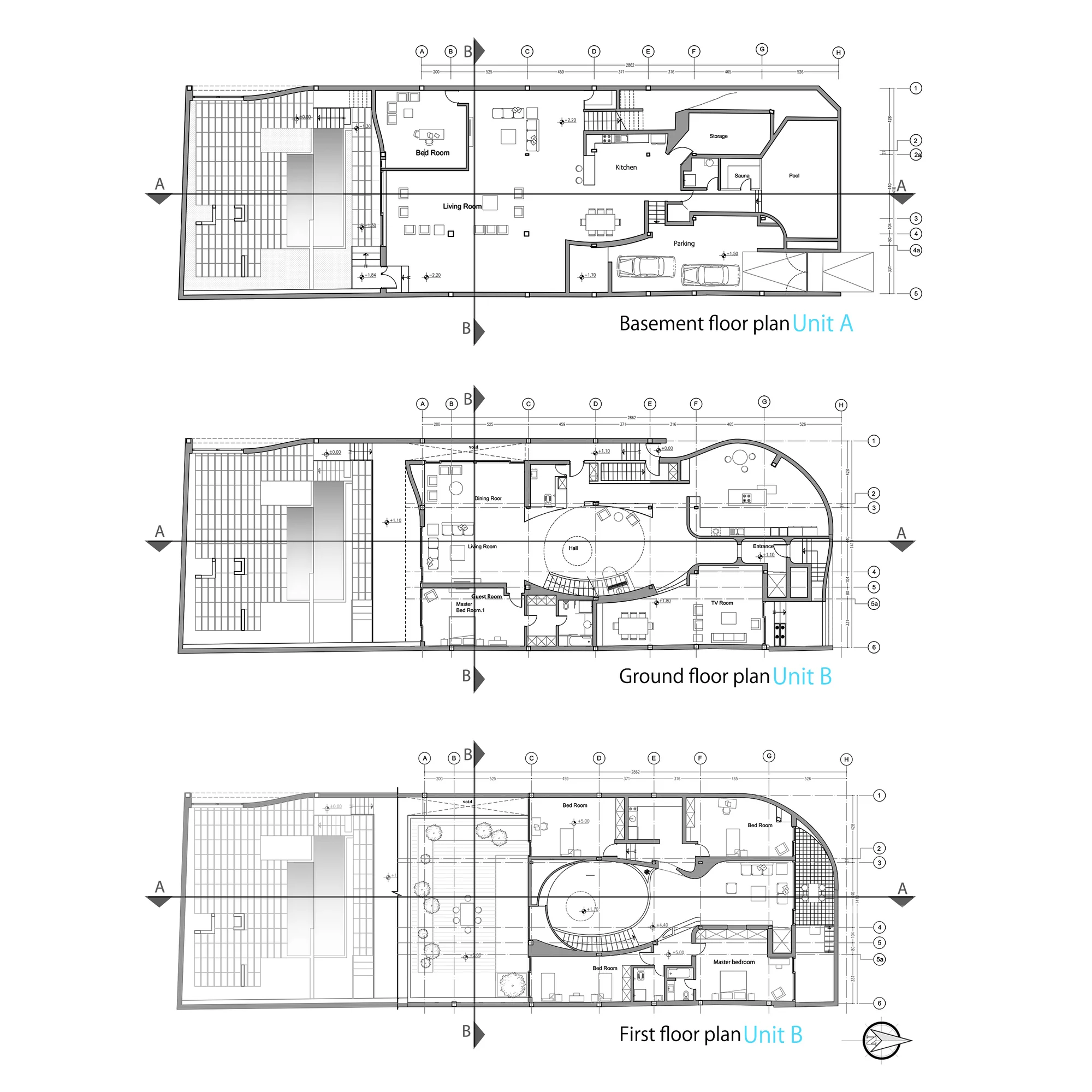 اتاقخوابها در بخش شمالی خانه