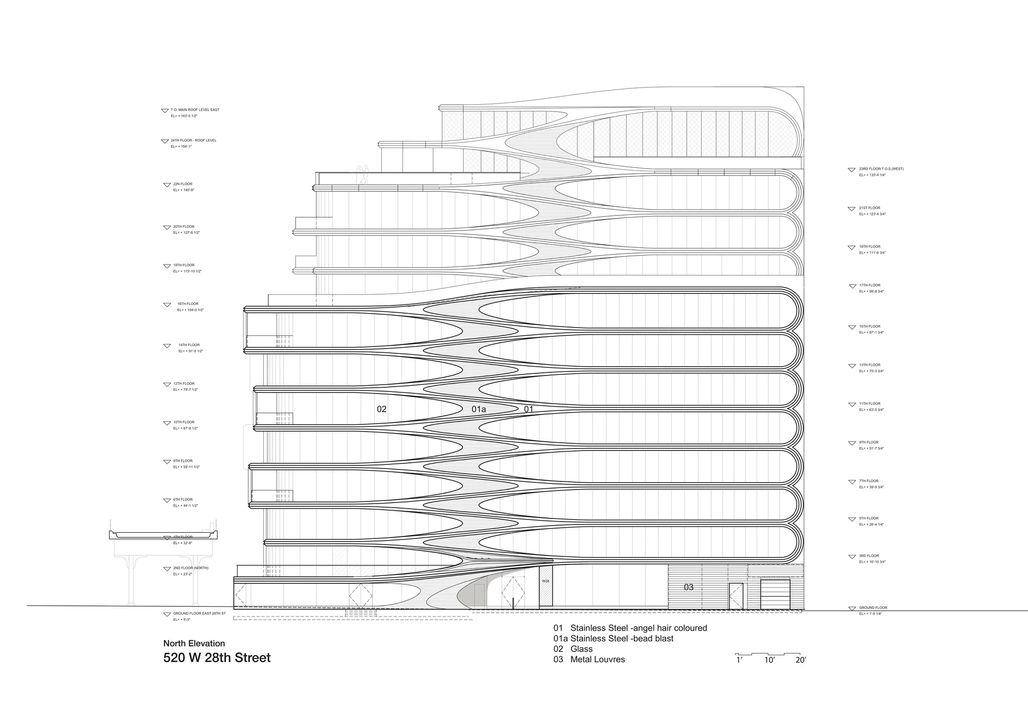 سکشن نمای طراحی شده توسط زاها حدید