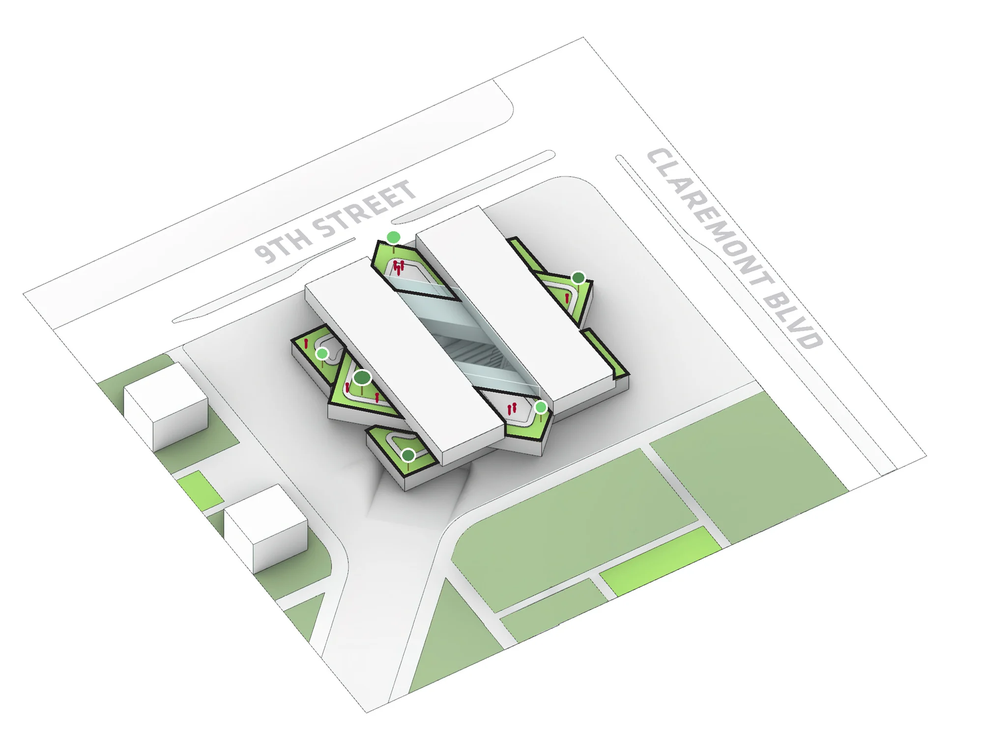 جزئیات نمای فلزی مرکز علوم رابرت دی، با بافت مدرن و مینیمال.