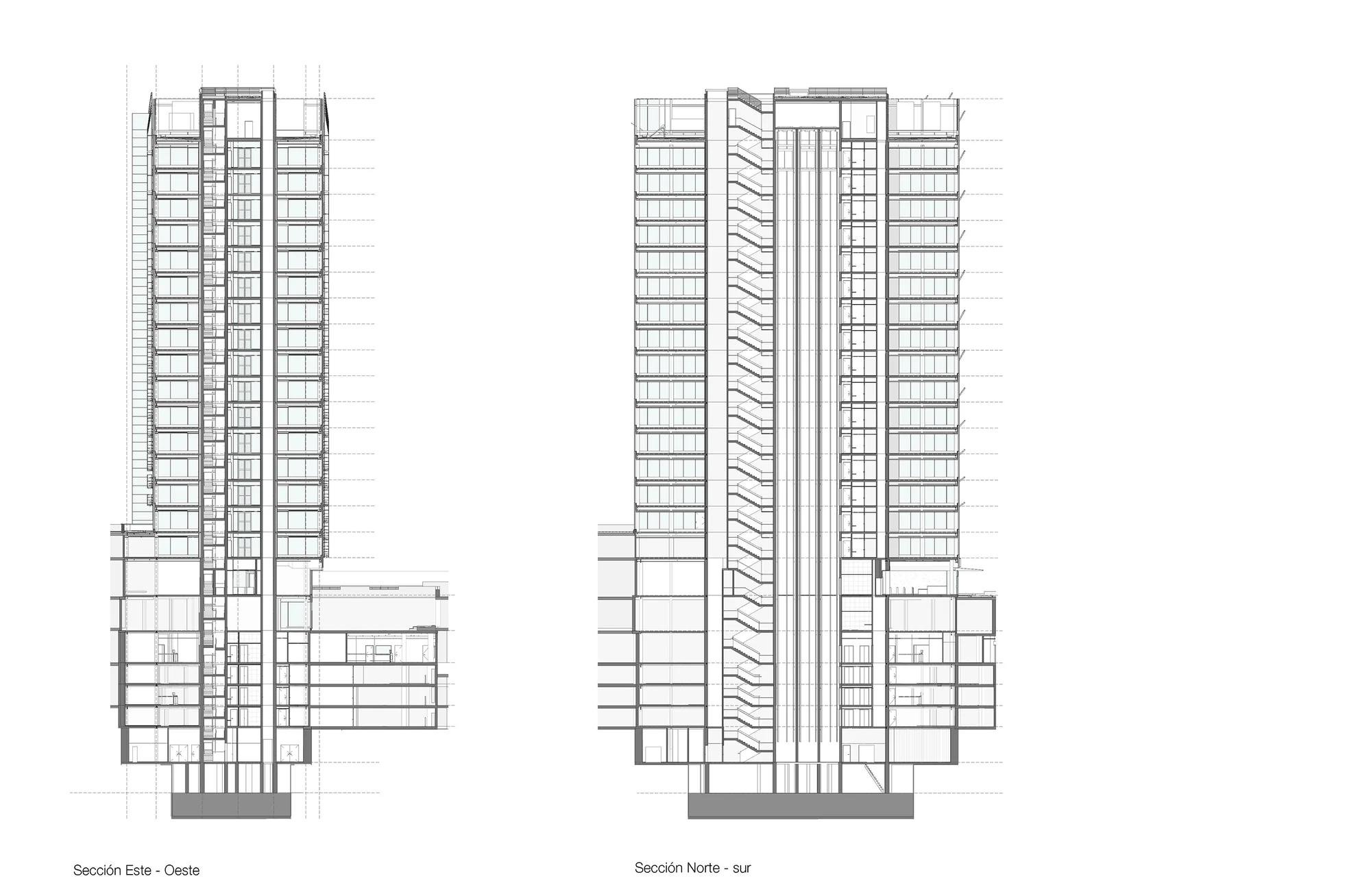 نمای بیرونی Castellana 77 با معماری پایدار و طراحی luis vidal