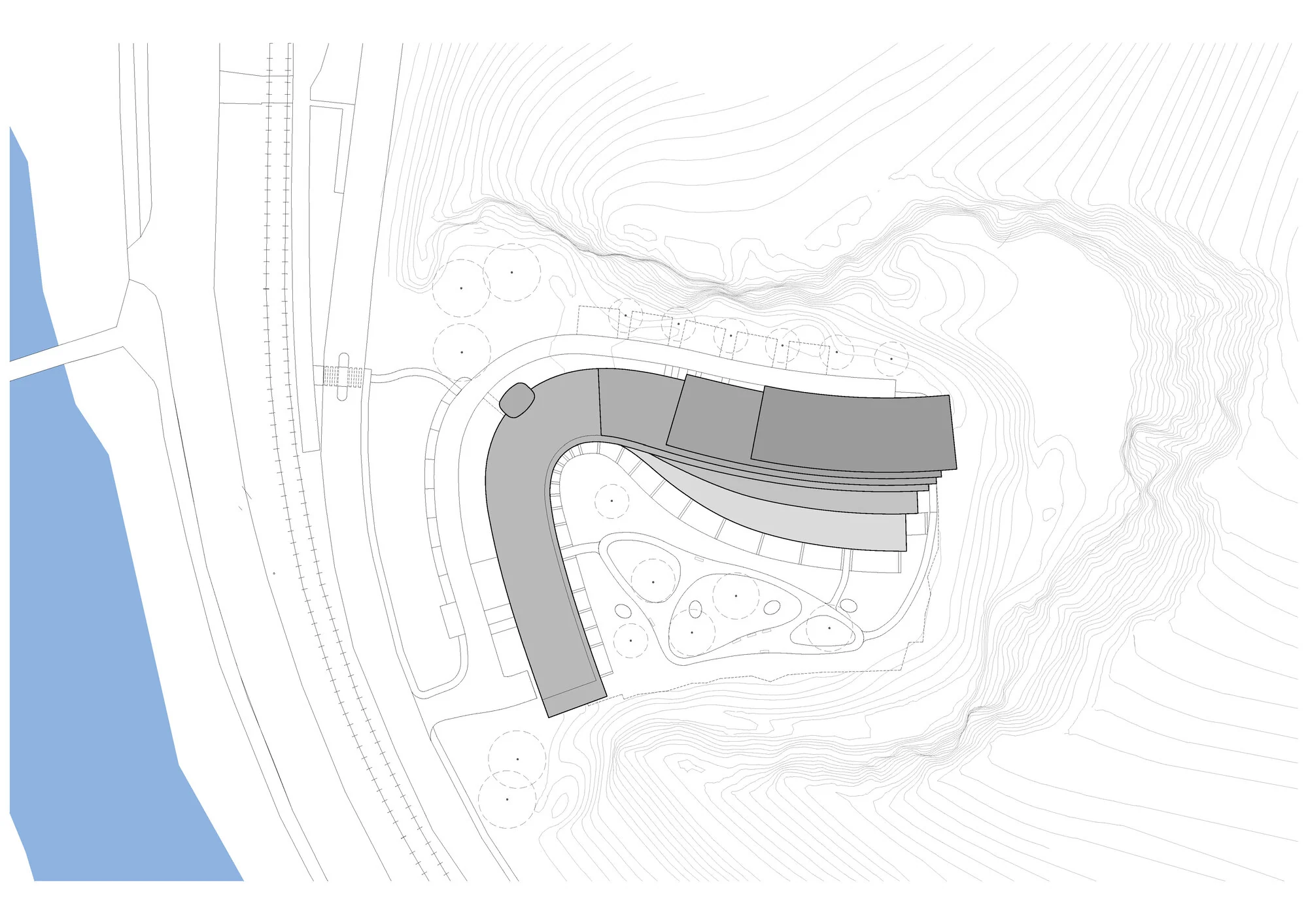 پلان معماری مجتمع دیوریت با فضای باز و نورپردازی طبیعی