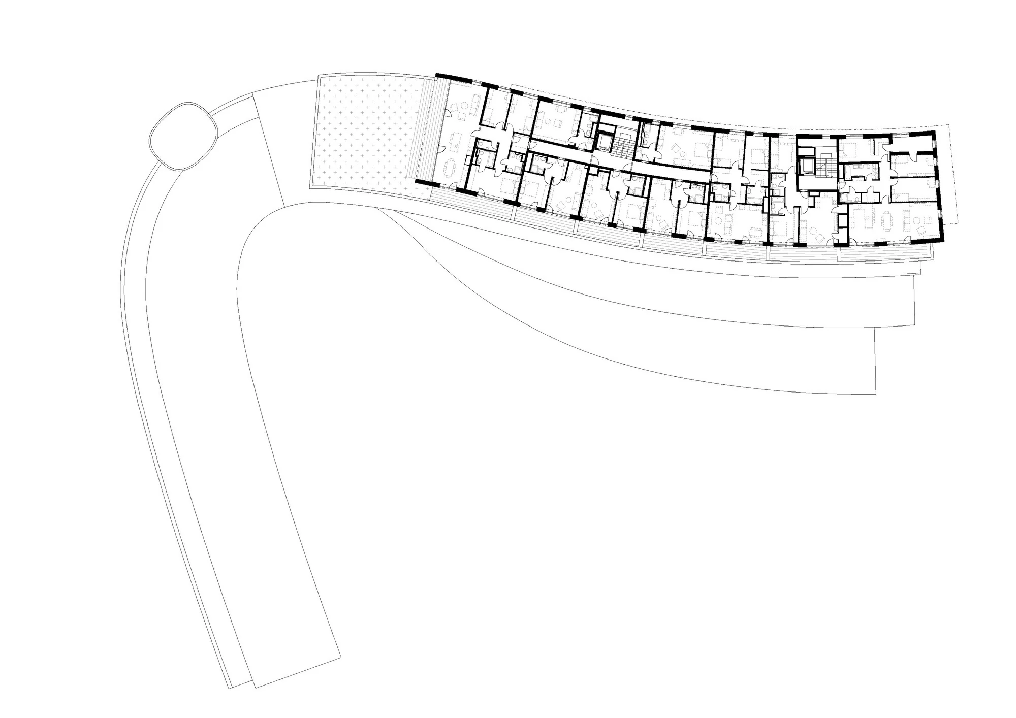 پلان معماری مجتمع دیوریت با فضاهای باز و کاربردی