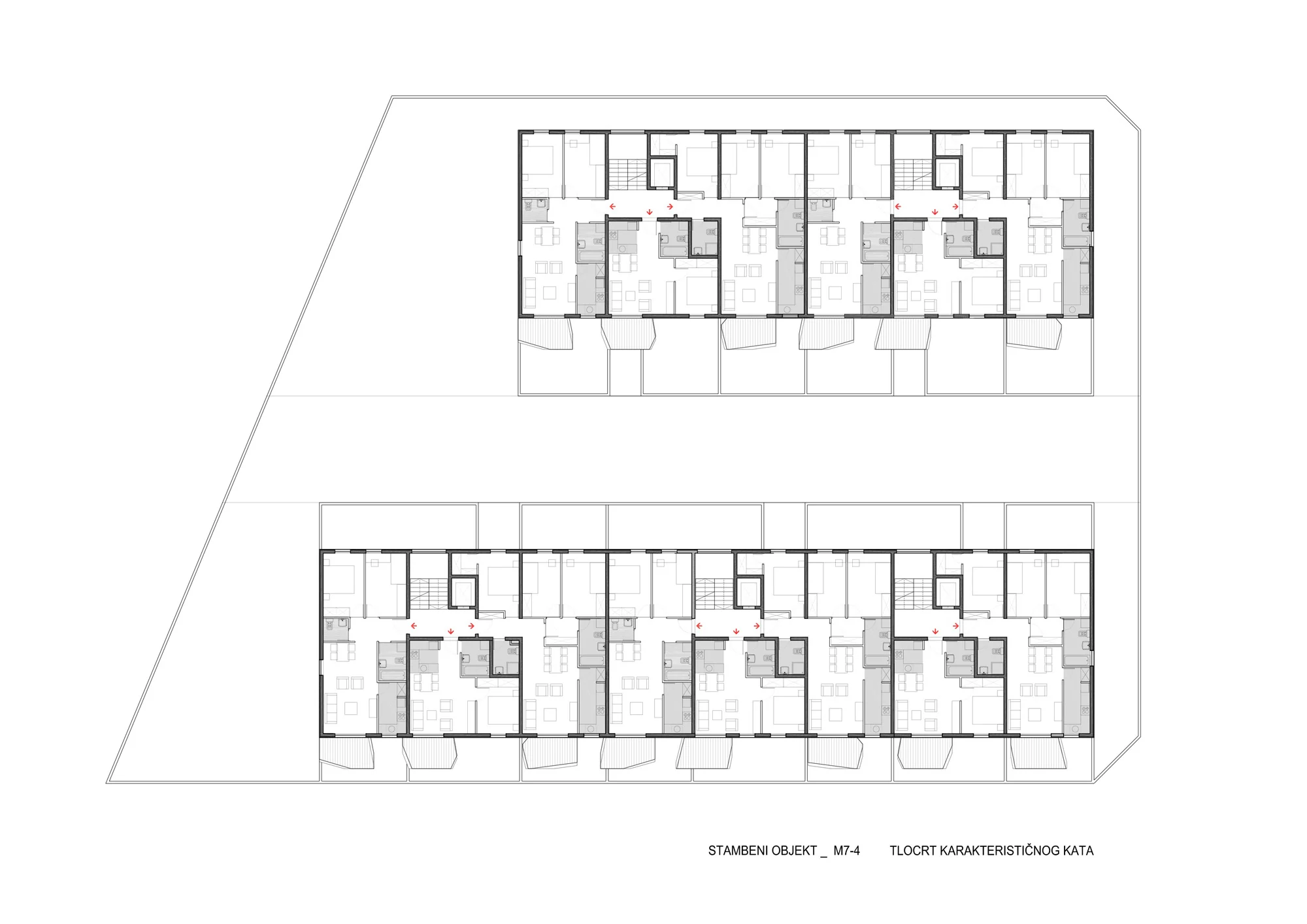 فضای داخلی مجتمع 7-4 با دکوراسیون معاصر و پلان باز