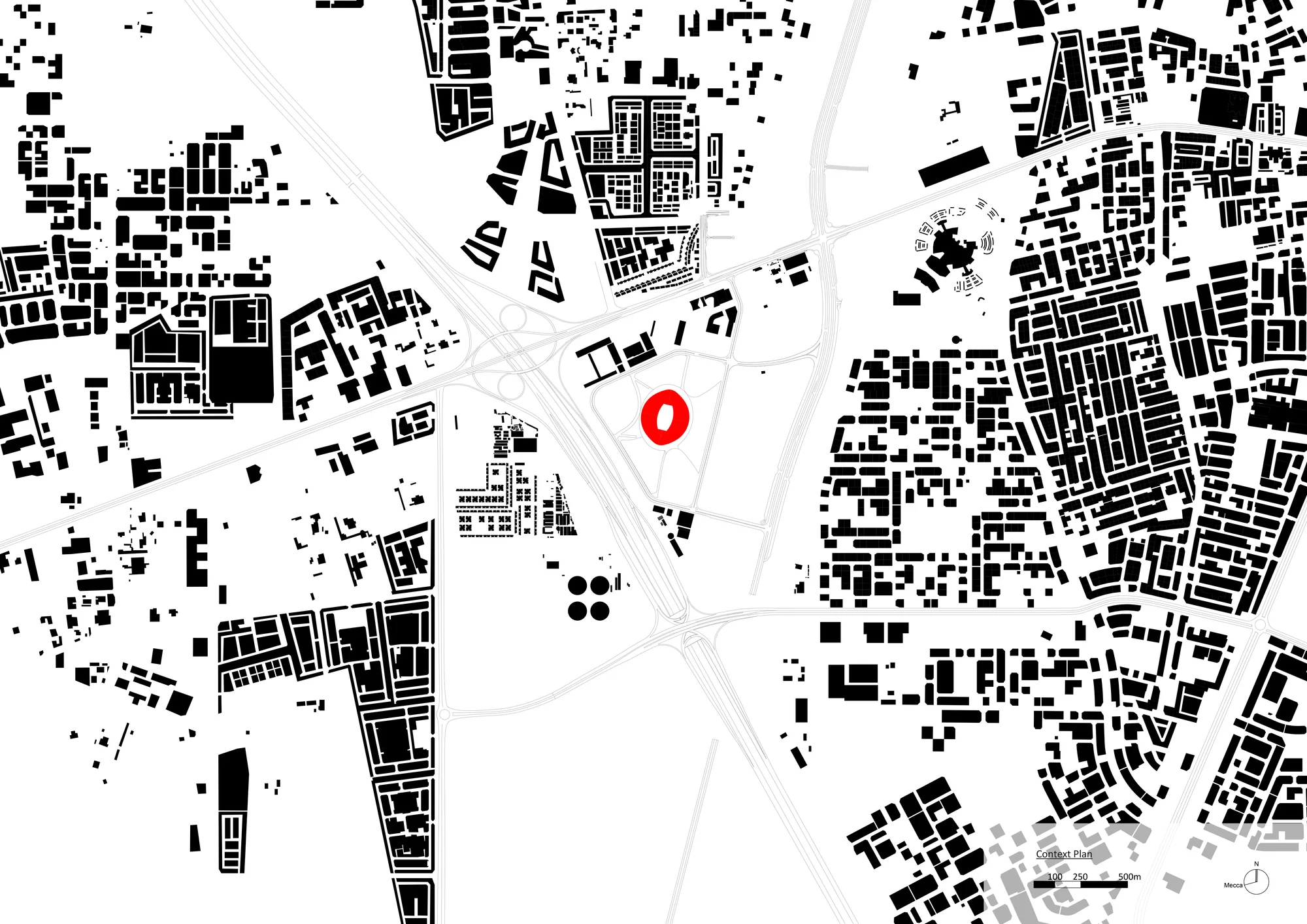 نمای خارجی استادیوم الجنوب با طراحی زاها حدید و متریالهای مدرن