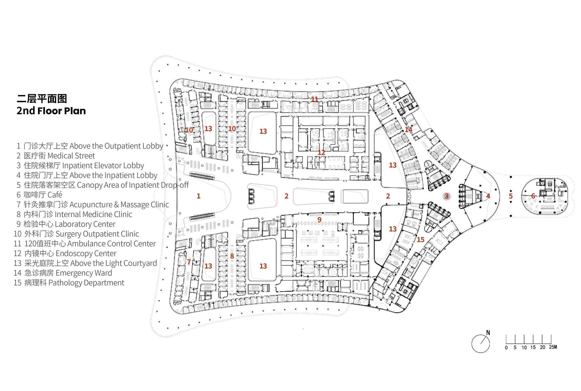 طراحی معماری بیمارستان تونگلو با سازه تمامفولادی و نمای هندسی