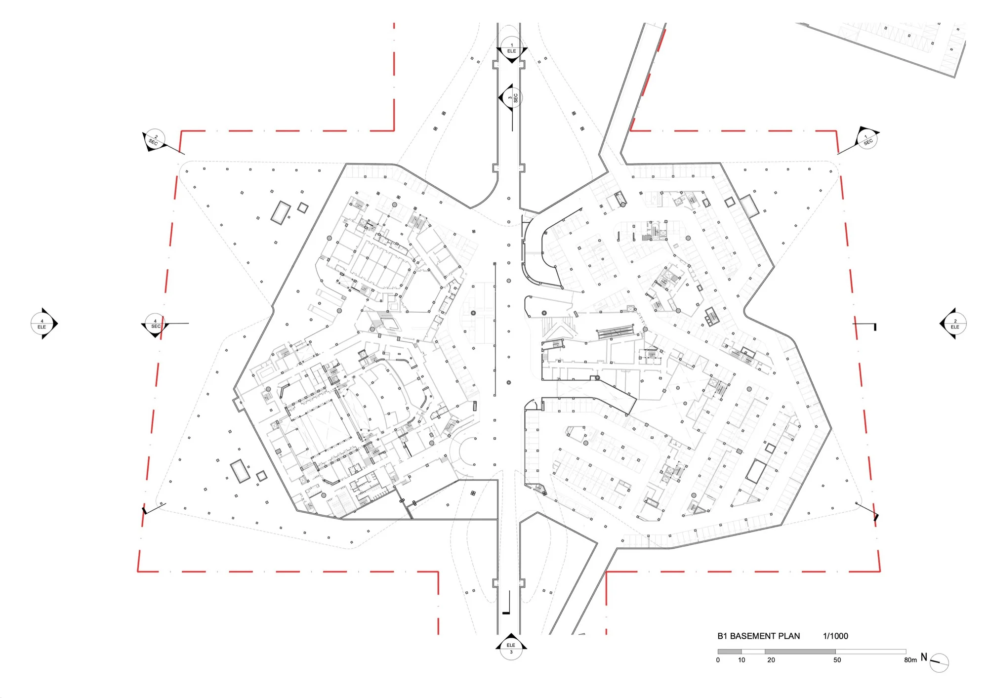 پلان باز فضای داخلی مرکز ژوهای جینوان با طراحی زاها حدید
