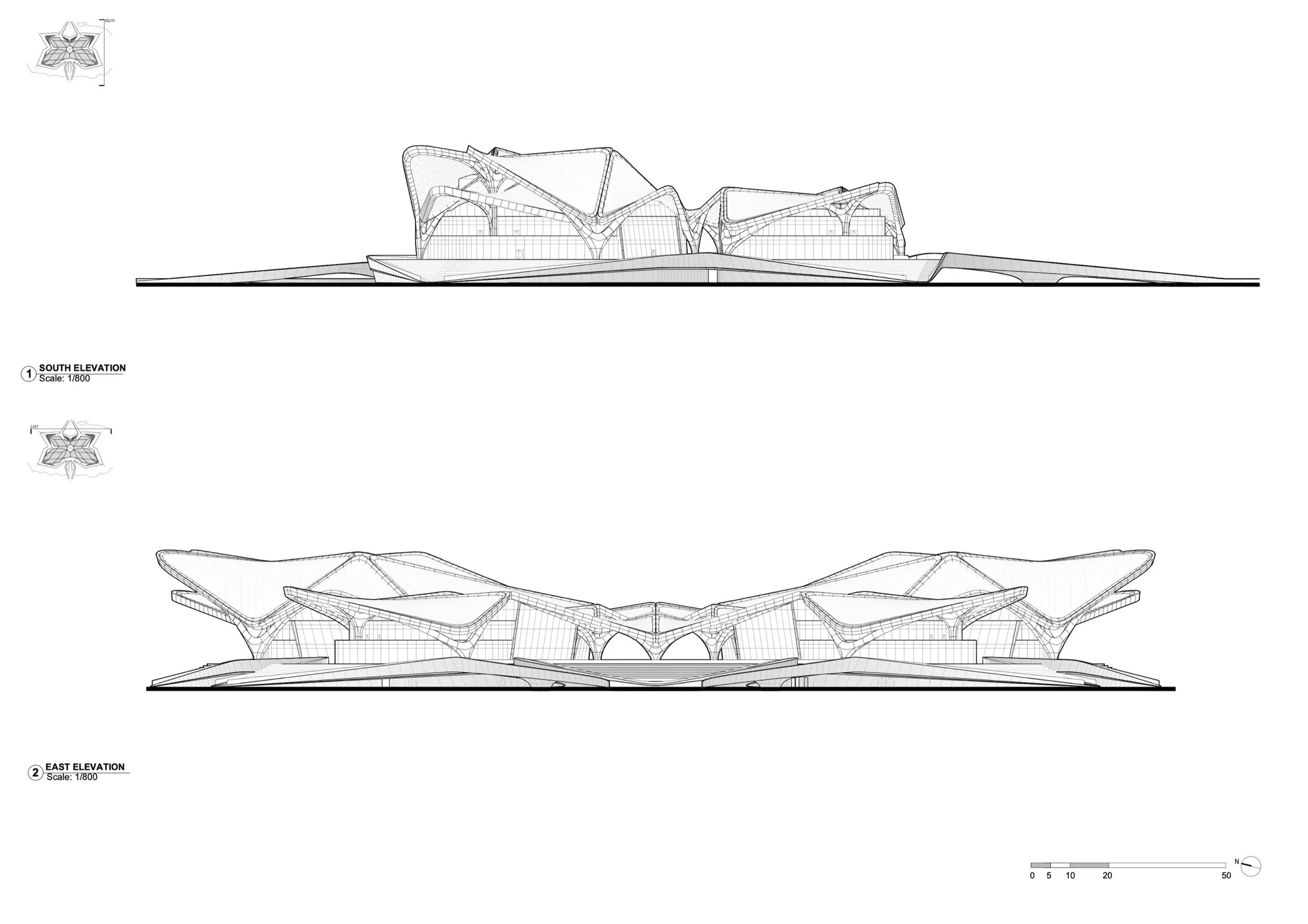 نمای بیرونی مرکز ژوهای جینوان با متریالهای پایدار و طراحی مدرن