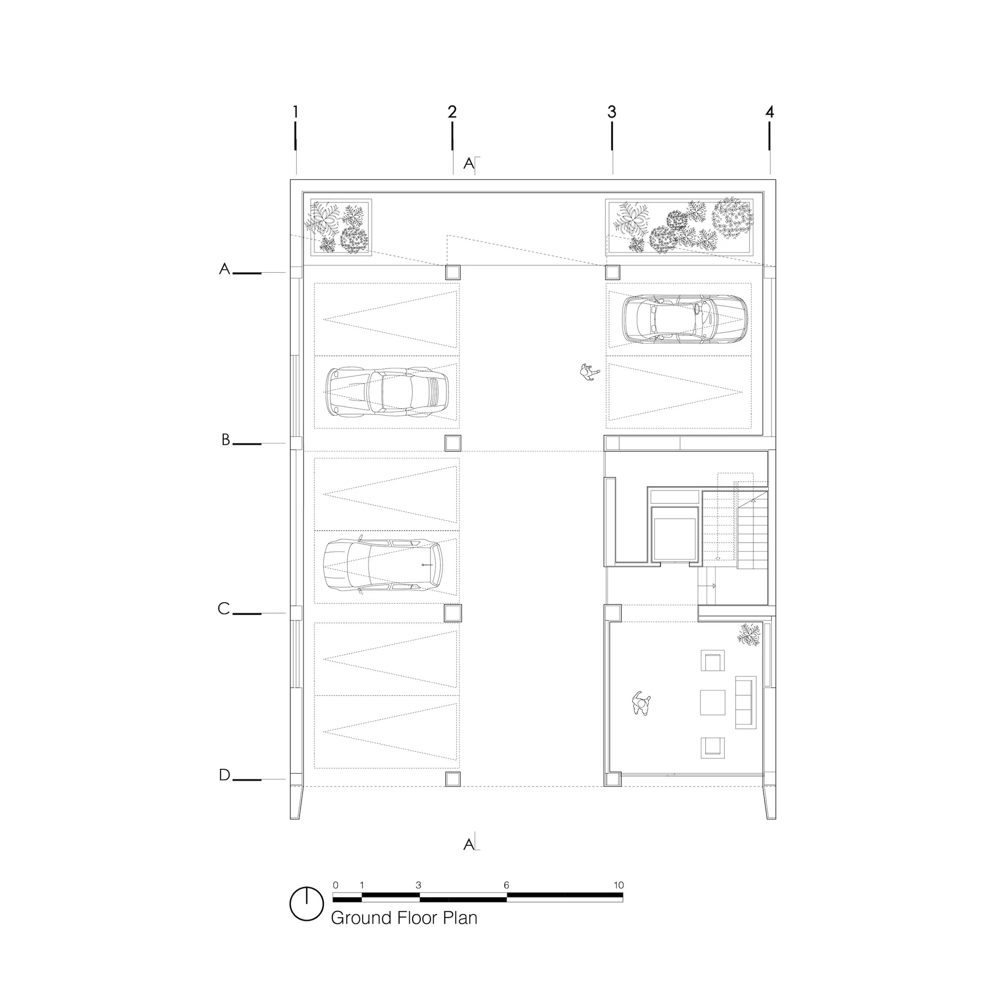 پلان معماری مدرن ساختمان 146 رشت با فضاهای کاربردی