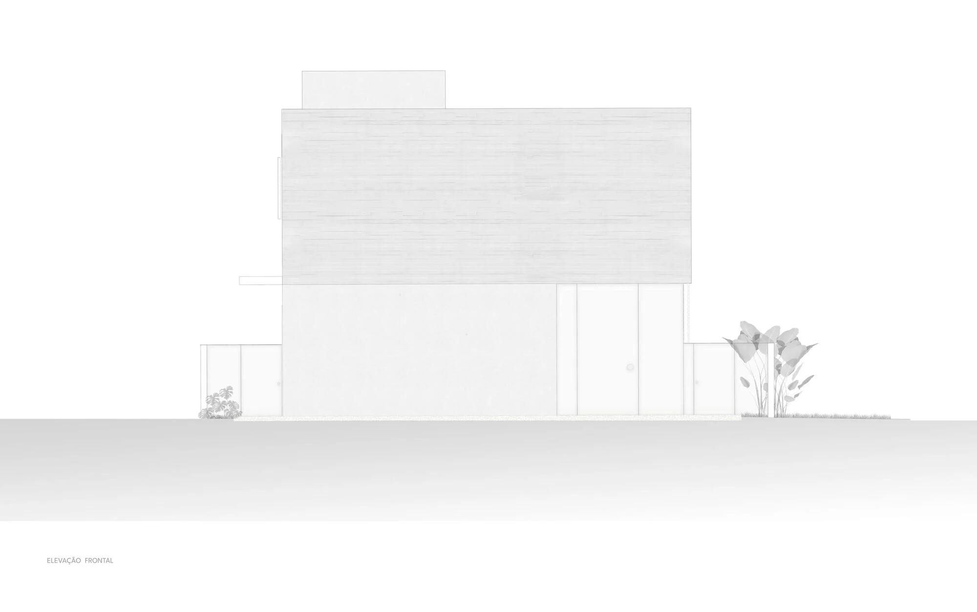 پلان معماری خانه بوینس آیرس با طبقه همکف تکرنگ خاکستری