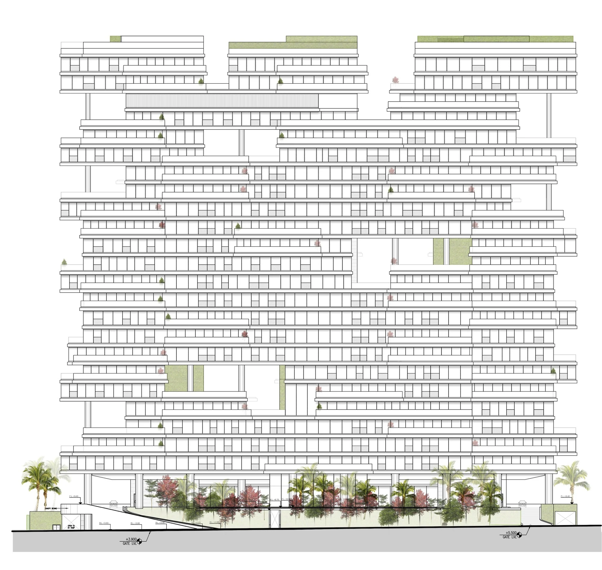 فضای داخلی ون ات پالم با دکوراسیون معاصر و پلان باز