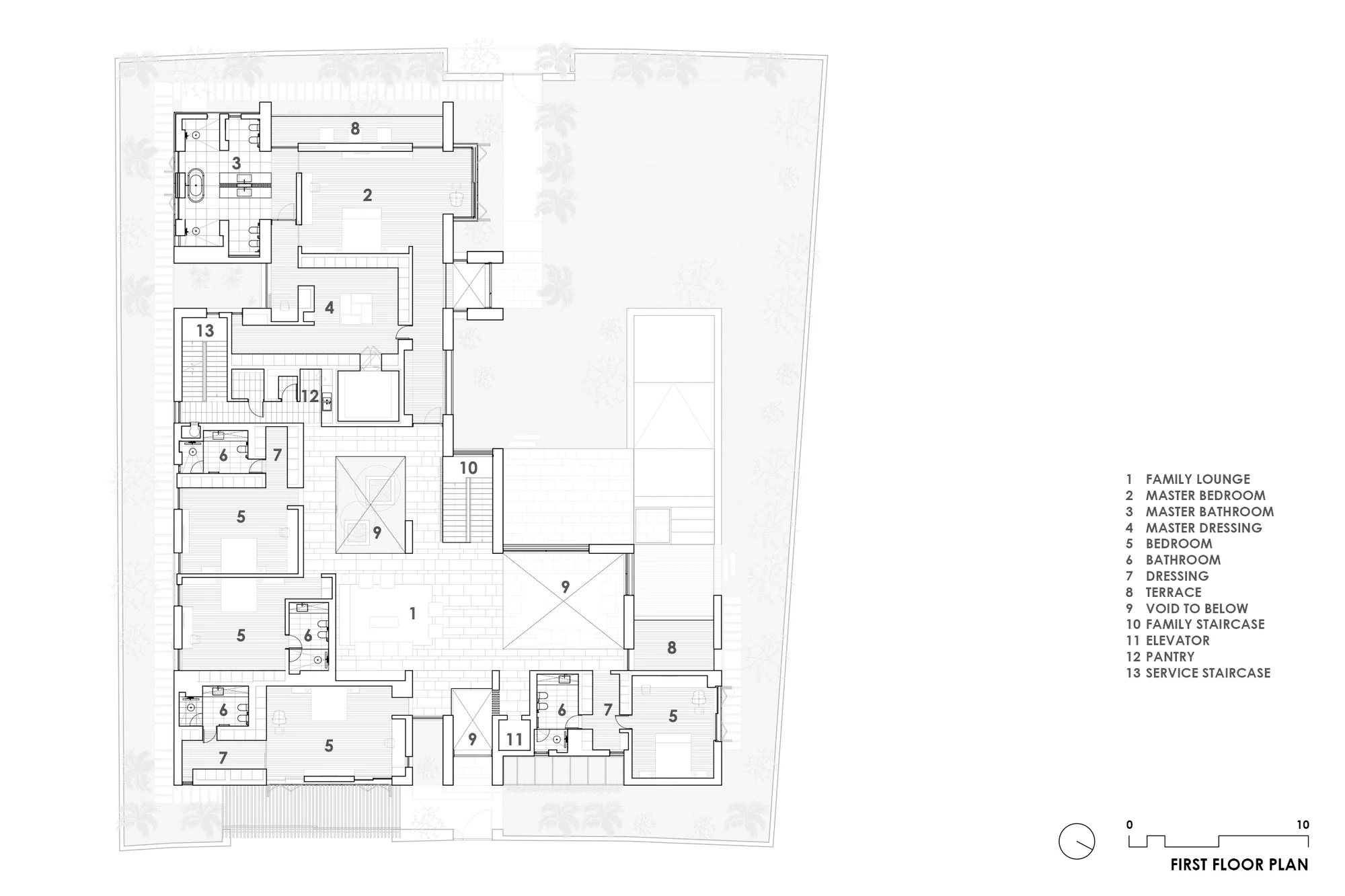 پلان معماری ویلا لیما با حیاط مرکزی و کنترل اقلیم