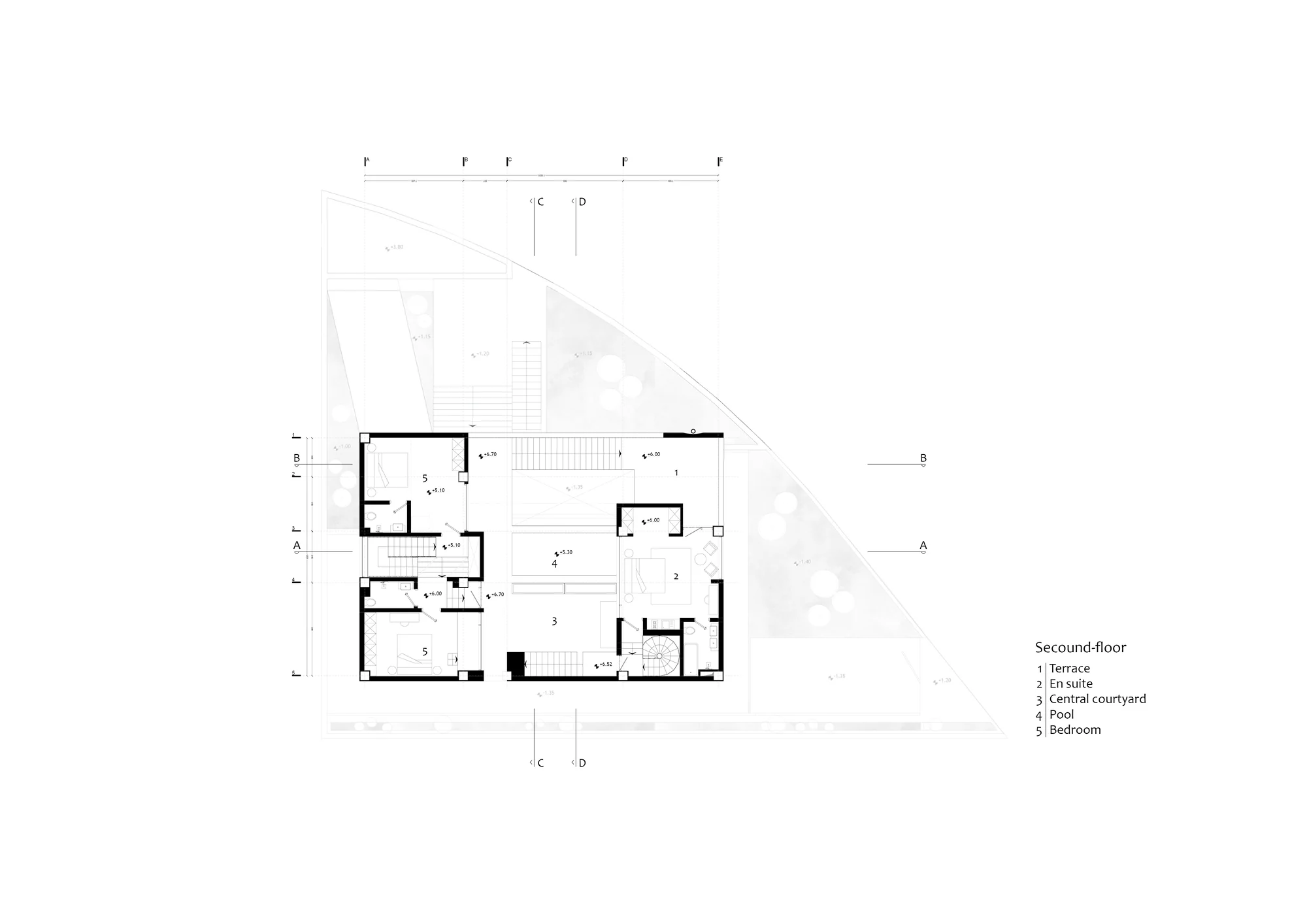 فضای پله ویلا و نیم با متریال چوب و نورپردازی