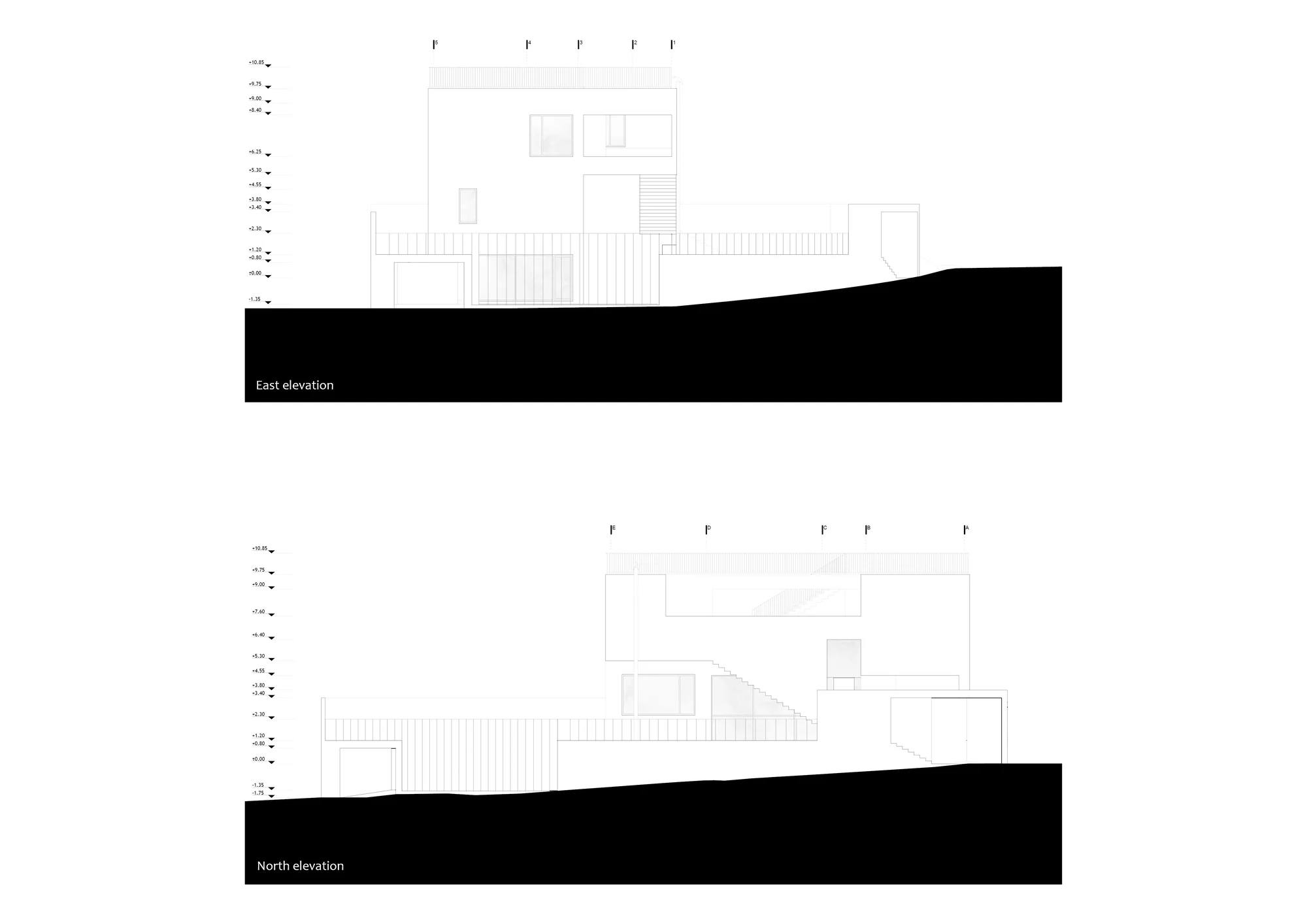 طراحی معماری ویلا و نیم خانه تکخانواده در شیب