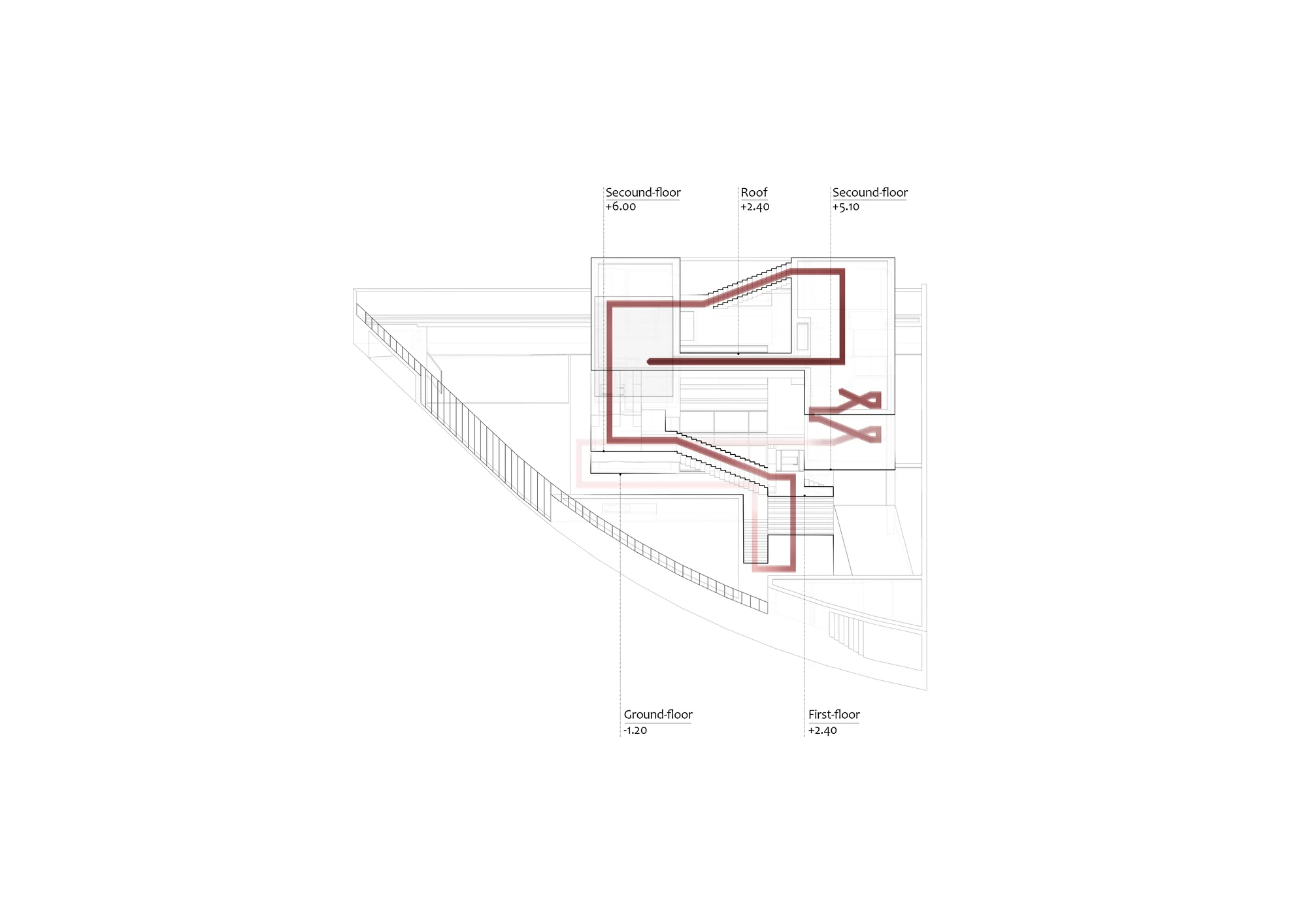 نمای بیرونی ویلا و نیم با معماری معاصر و نورپردازی