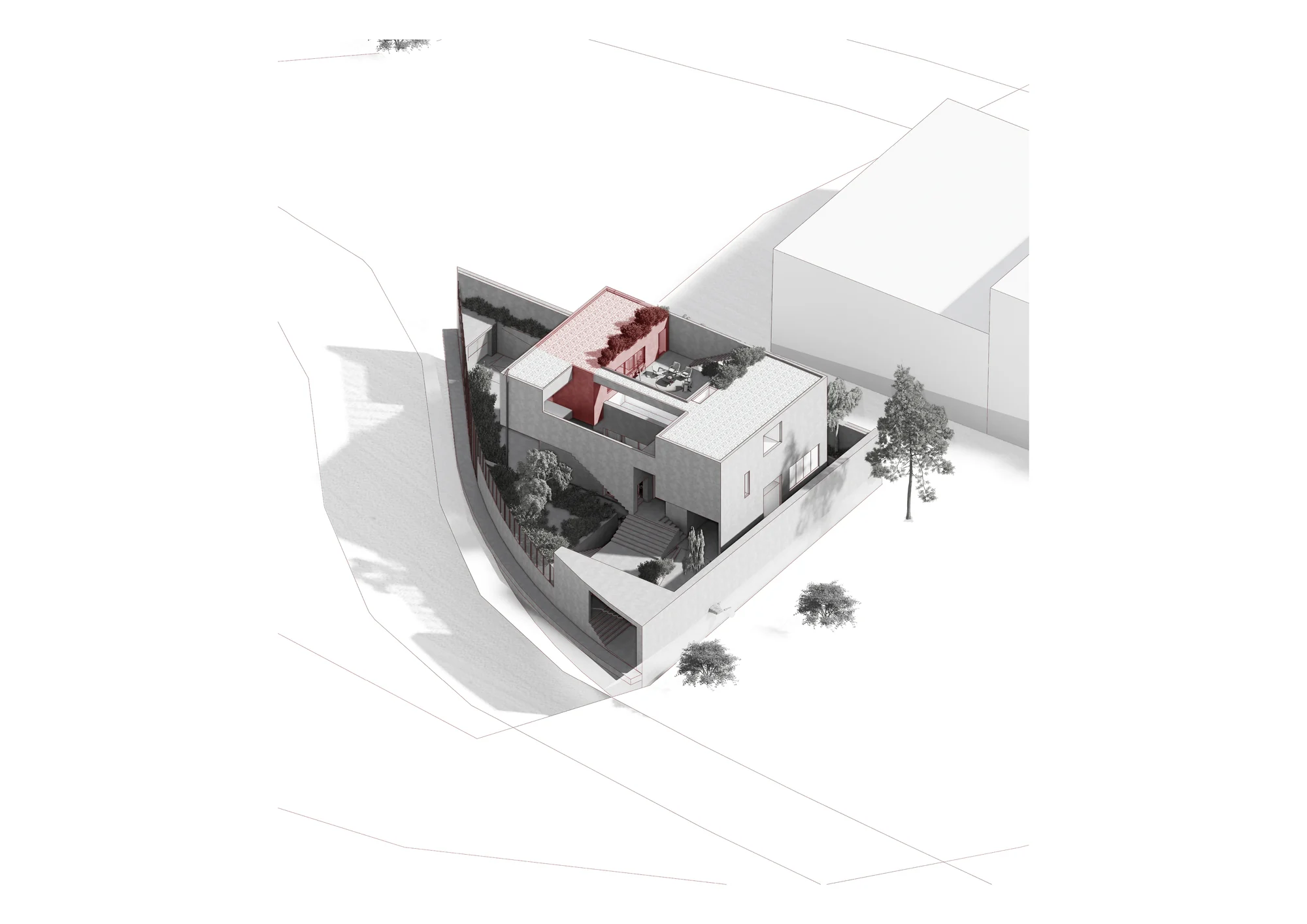 نمای خارجی ویلا و نیم با متریالهای مدرن و پایدار