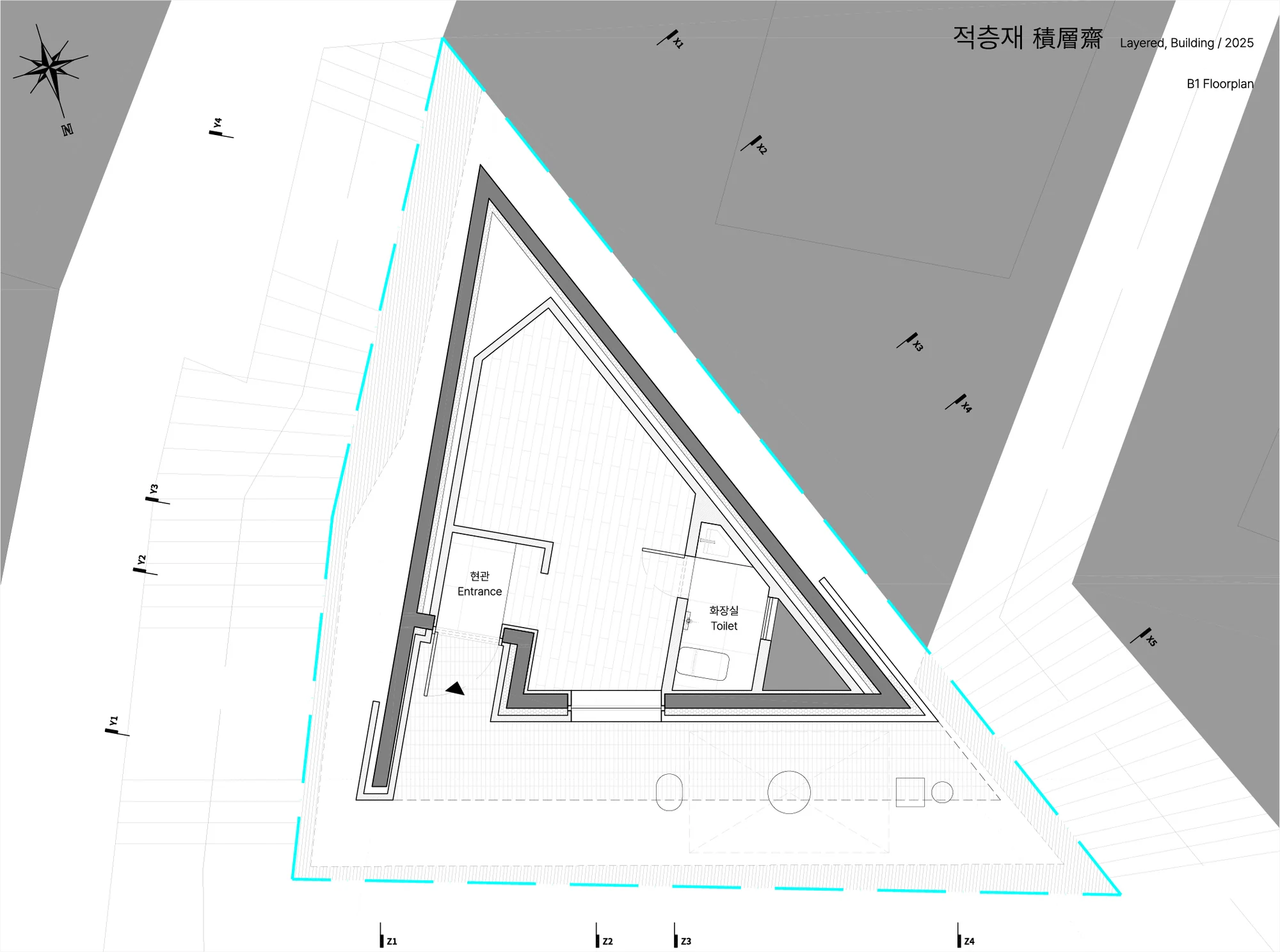 پلان معماری ساختمان لایهای با مساحت 98 مترمربع