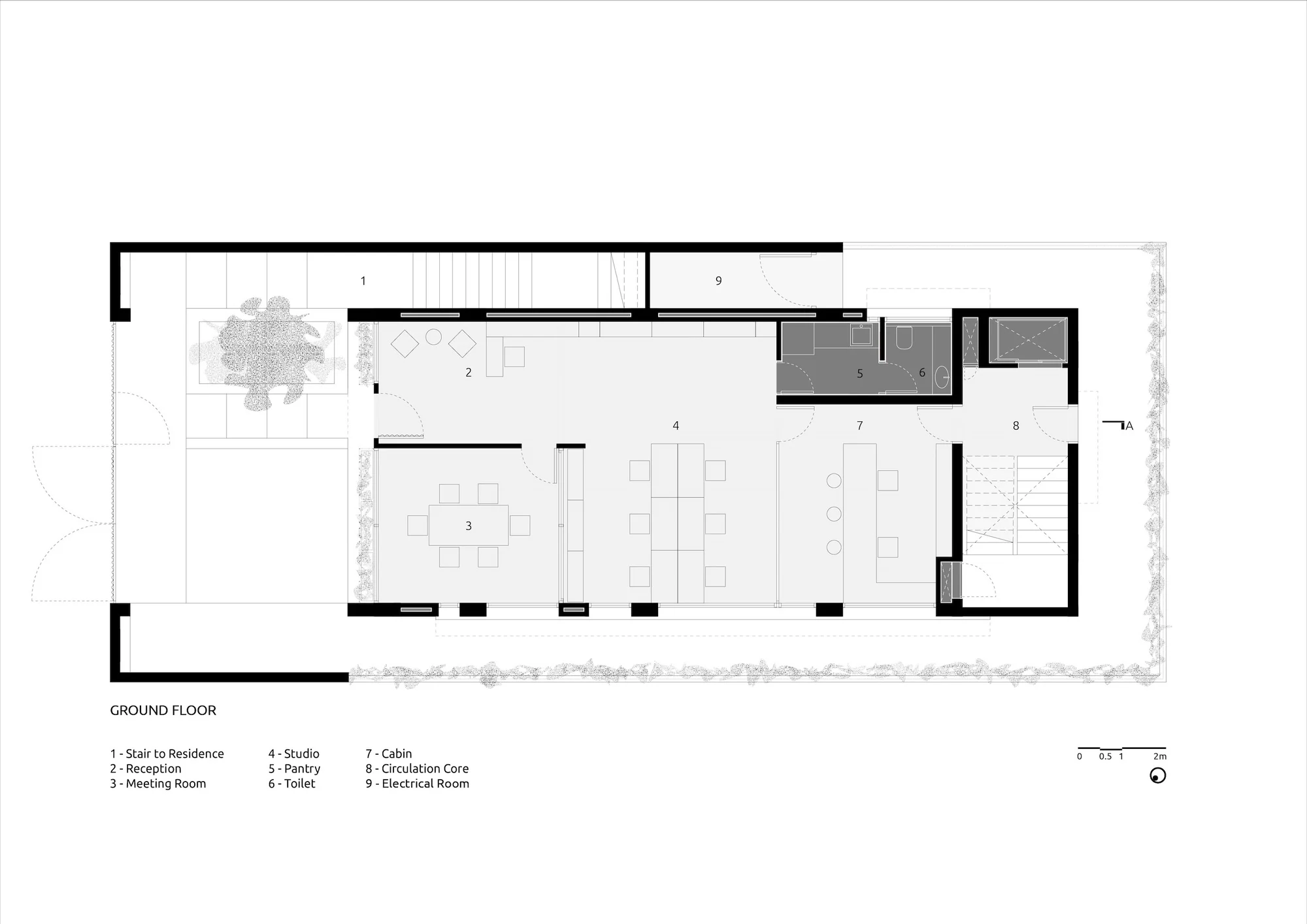 فضای غذاخوری پلات 33 با منظر جاده دانشگاه
