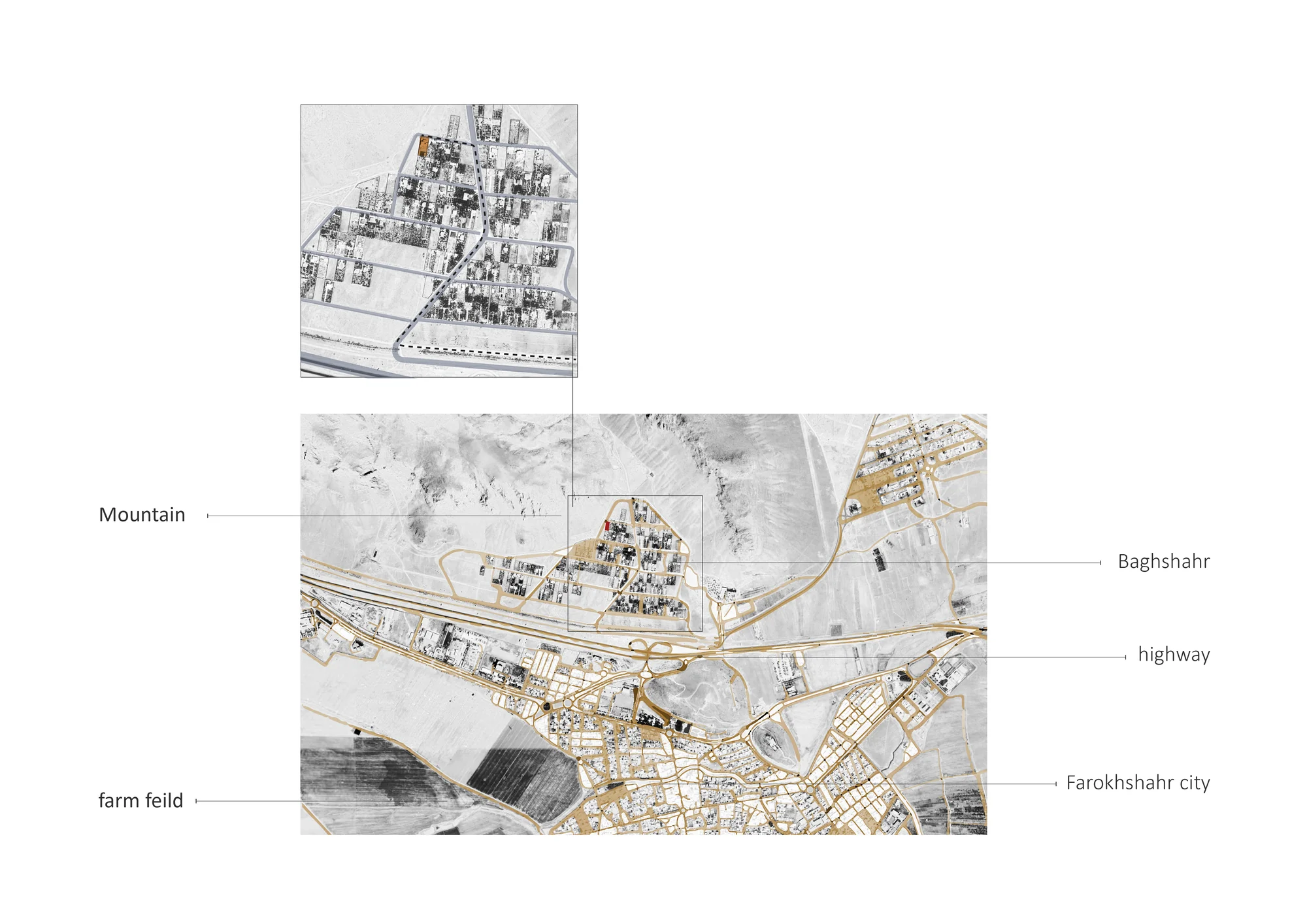 پلان معماری ویلا باغ شهر با فضاهای کاربردی