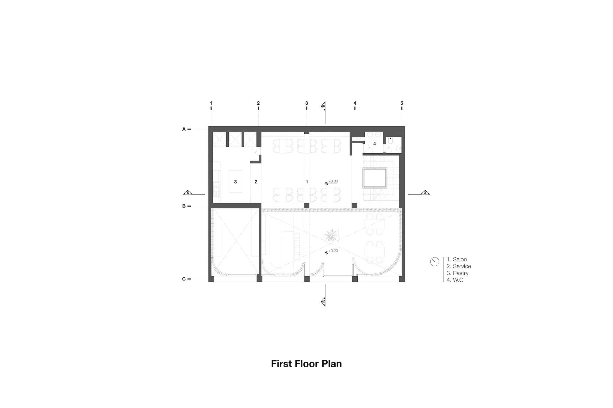 فضای غذاخوری تالار غذای تترا با نورگیر