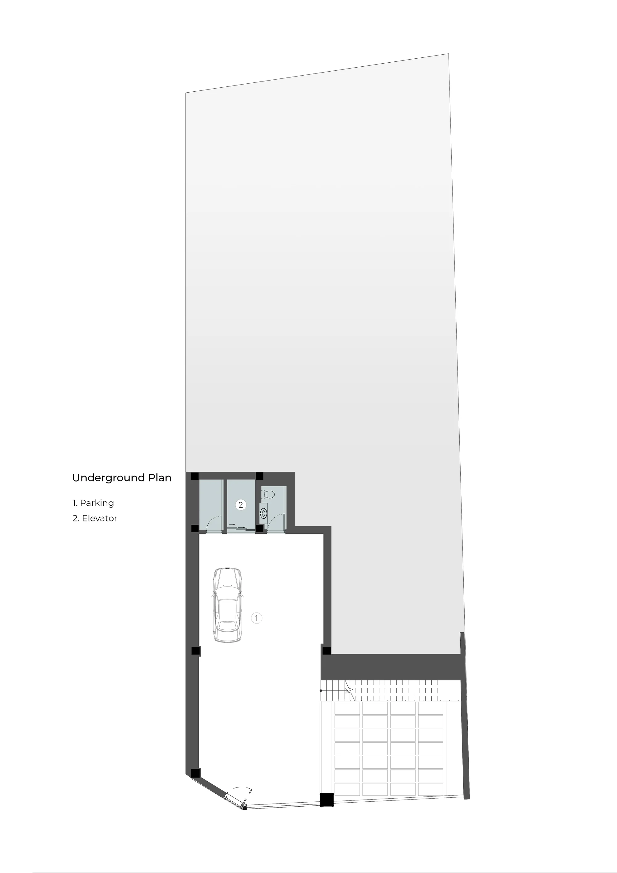 پلان معماری ویلا سانگده با پارکینگ و سوئیت نگهبان
