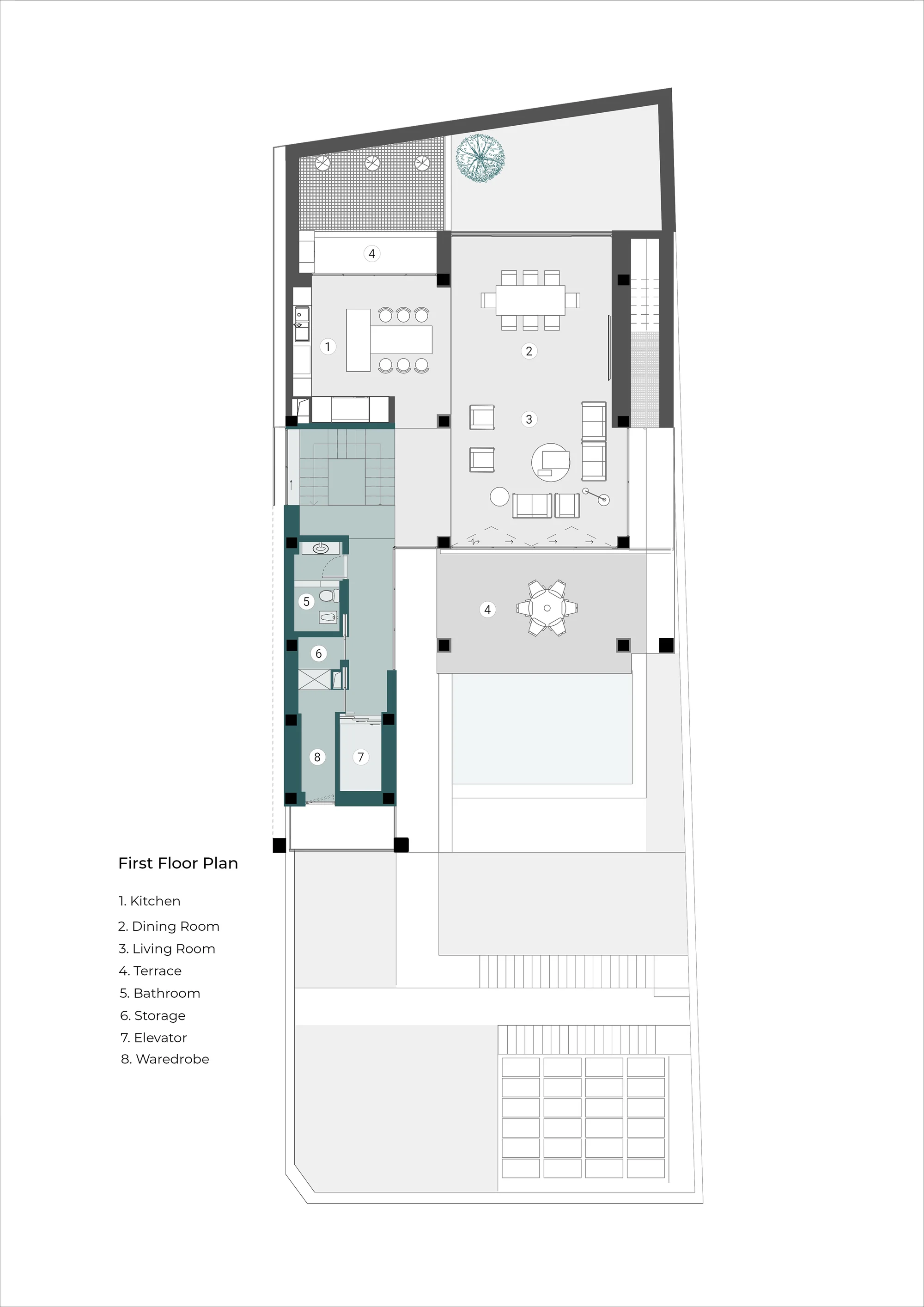نمای سنگی ویلا سانگده با معماری معاصر