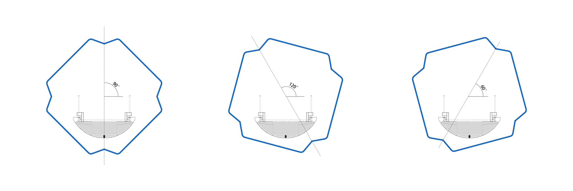 نمای بیرونی پل غشایی چرخشی آبی با معماری شهری